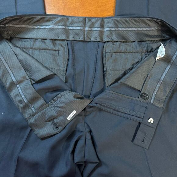 Nordstrom Rack Men's Flat-Front Black Dress Pants Tapered Leg Size 36x30 - Picture 8 of 10